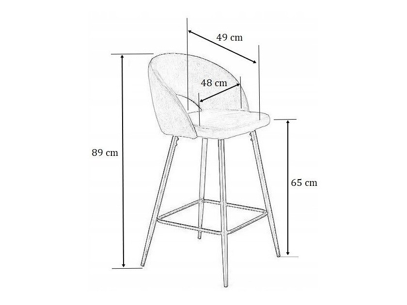 Counterstol Houston 881 (Grå + Sort)