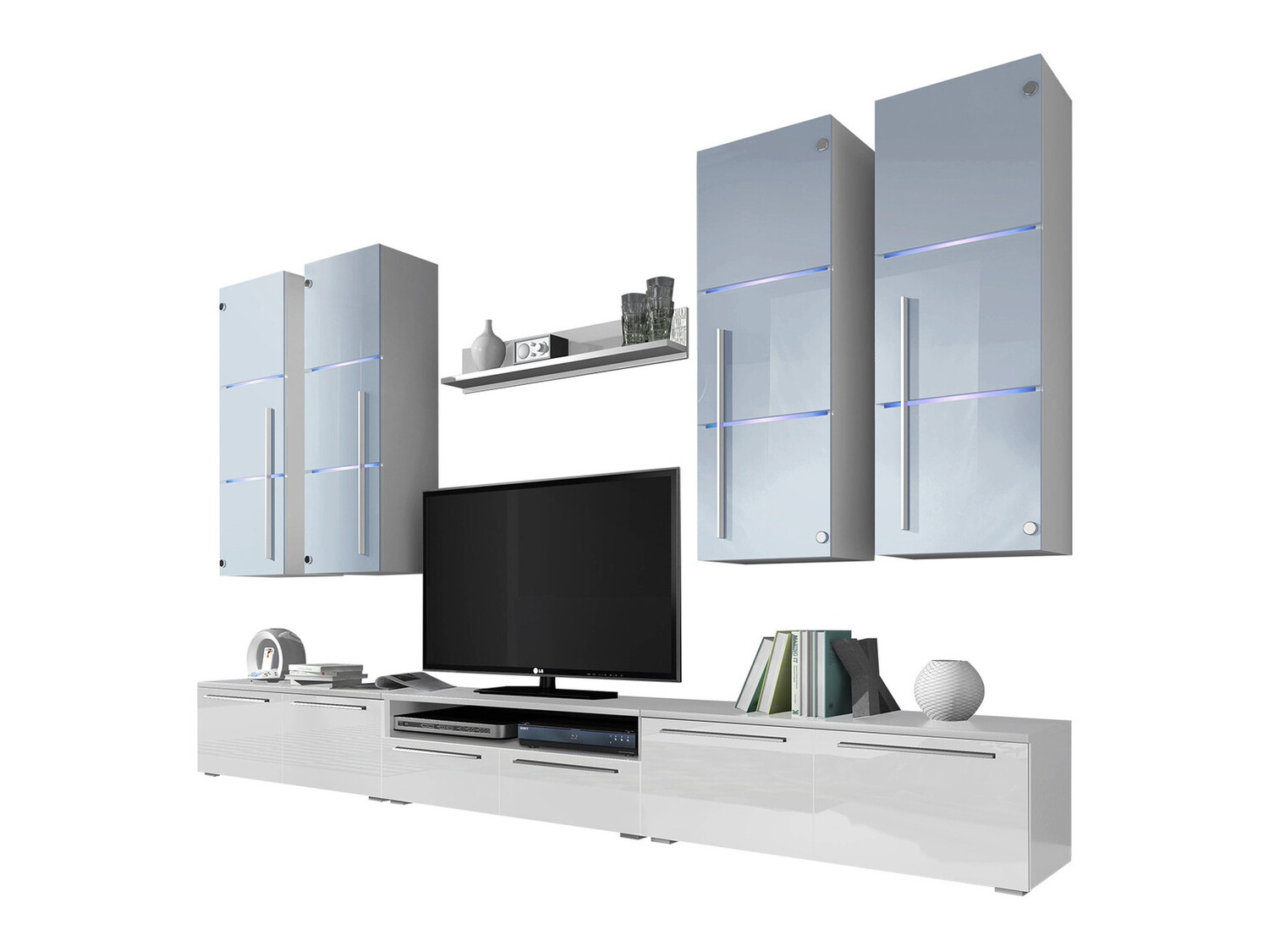 Stuemøbelsæt Nashville 102 (Hvid + Glansfuld hvid)