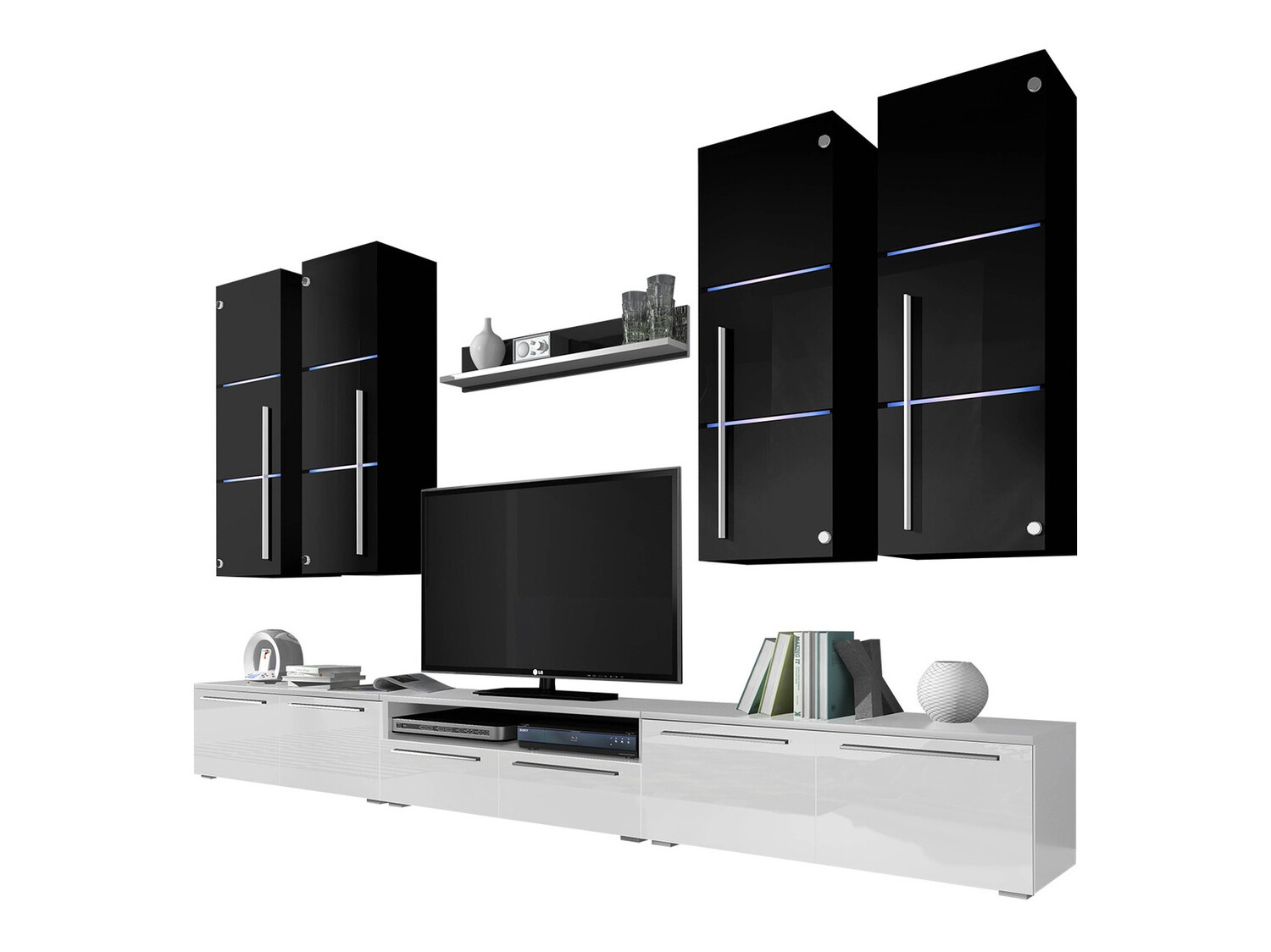 Stuemøbelsæt Nashville 102 (Hvid + Glansfuld hvid)