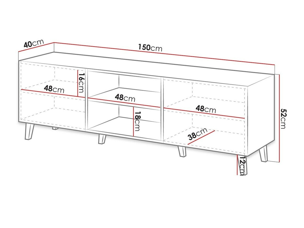 TV-bord Dicto (Hvid + Sort)