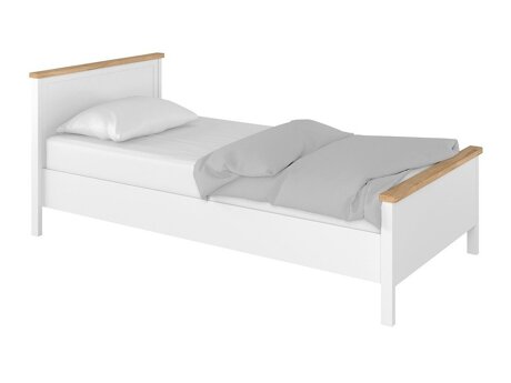 Seng Romelbo 148 (Hvid + Egetræ)
