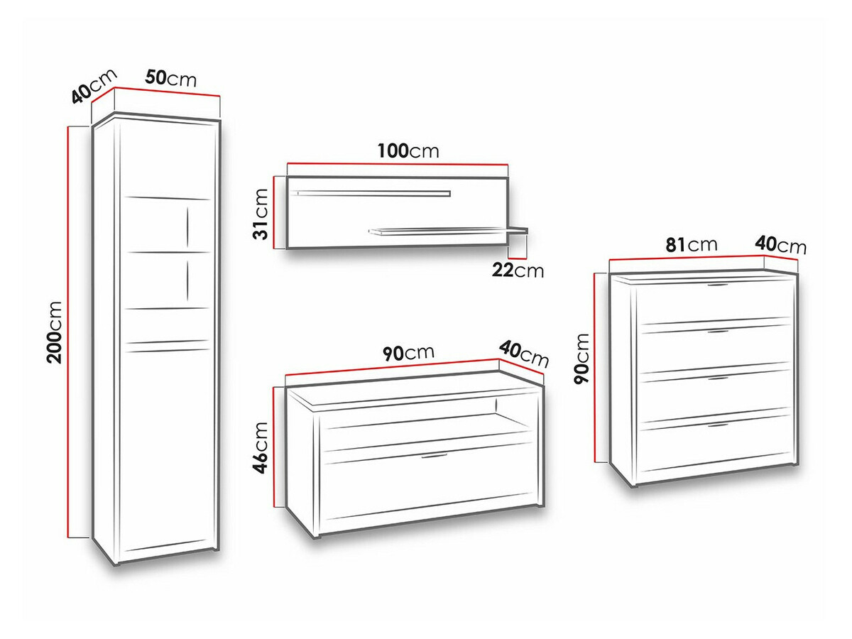 Stuemøbelsæt Fivelbo 115 (Kloster eg + Blank sort)