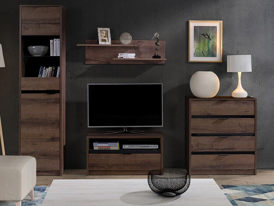 Stuemøbelsæt Fivelbo 115 (Kloster eg + Blank sort)