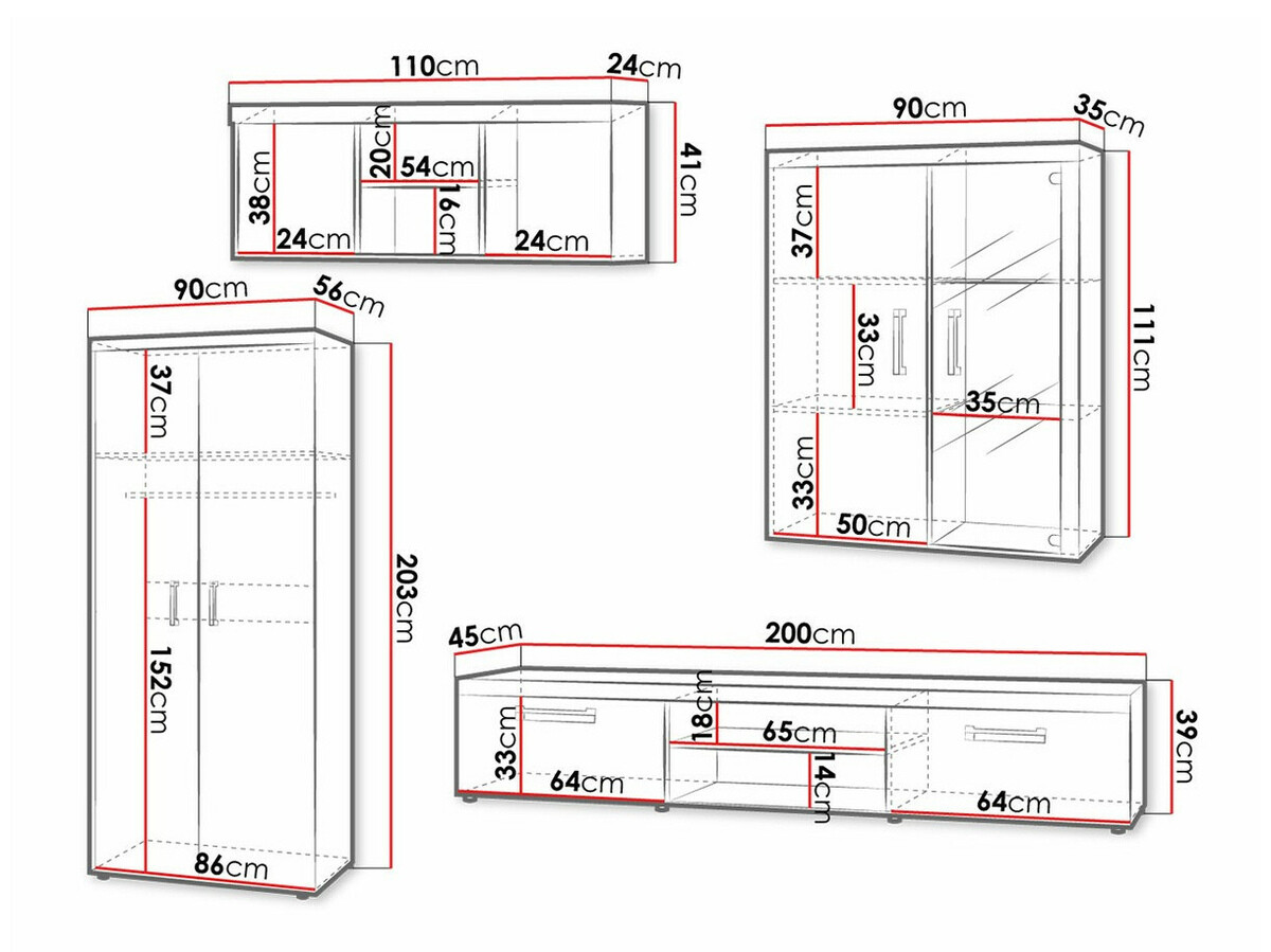 Stuemøbelsæt Cormiru 107 (Blomme + grafit)