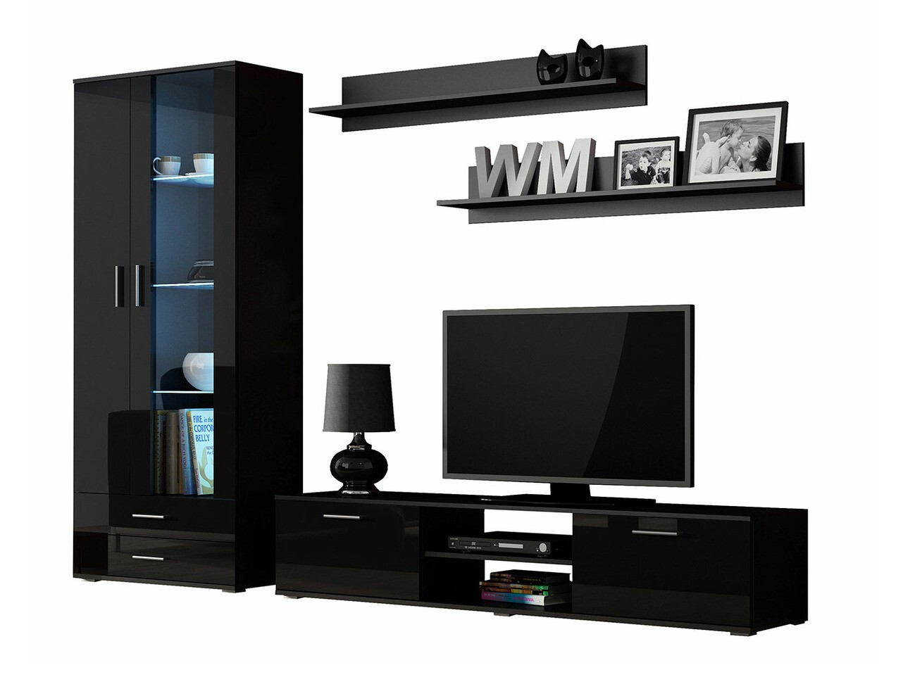 Stuemøblersæt Tornola 115 (Sort + Blank sort)