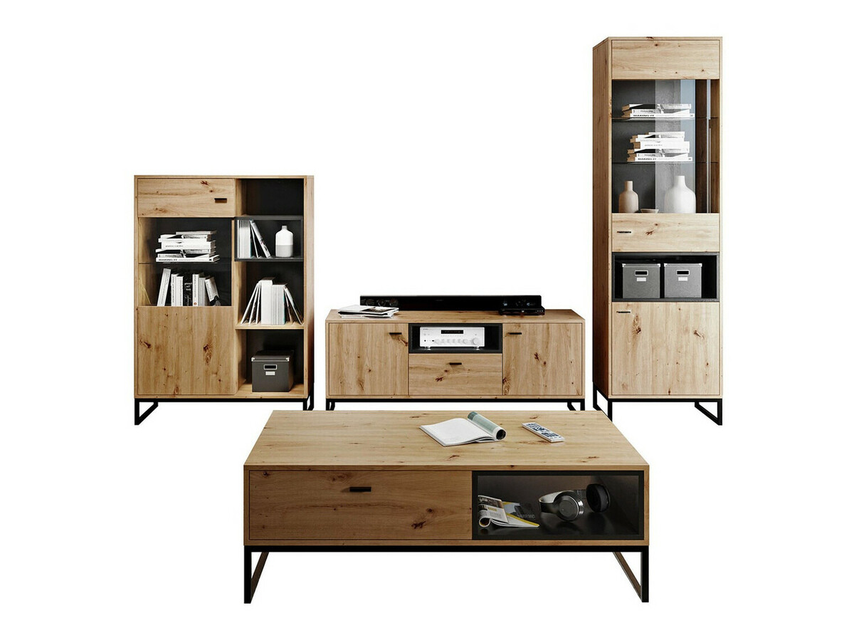 Stuemøbelsæt Baltesi 108 (Artisan eg + Sort)