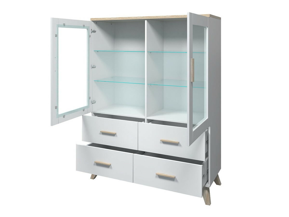 Stuemøbelsæt Larfloi 113 (Hvid + Sonoma eg)