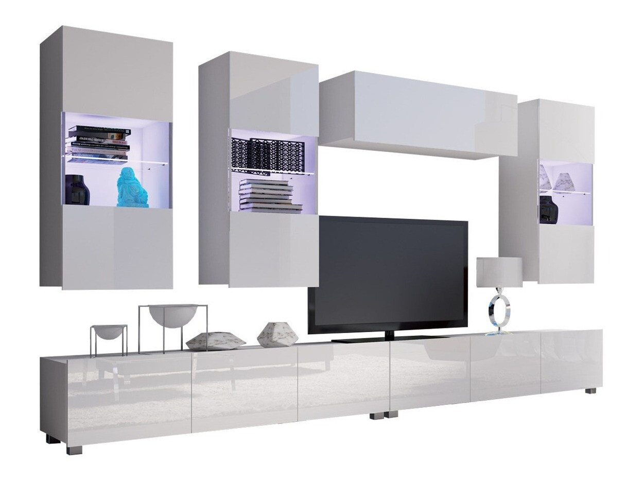 Stuemøbelsæt Remus V (Hvid + Glansfuld hvid)