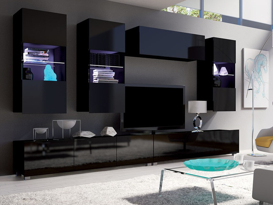 Stuemøbelsæt Tivdalu 109 (Sort + Blank sort)