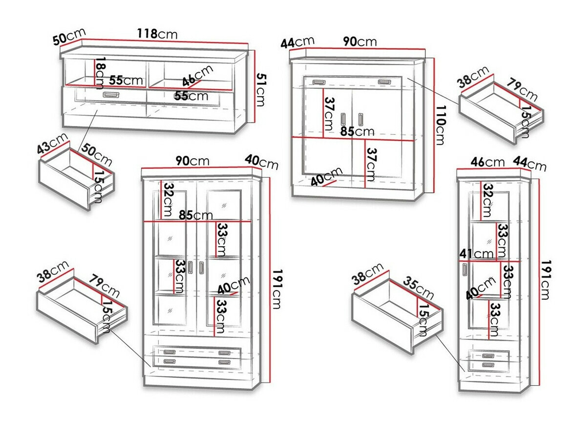 Stuemøbelsæt Lircava 119 (Lefkas eg)
