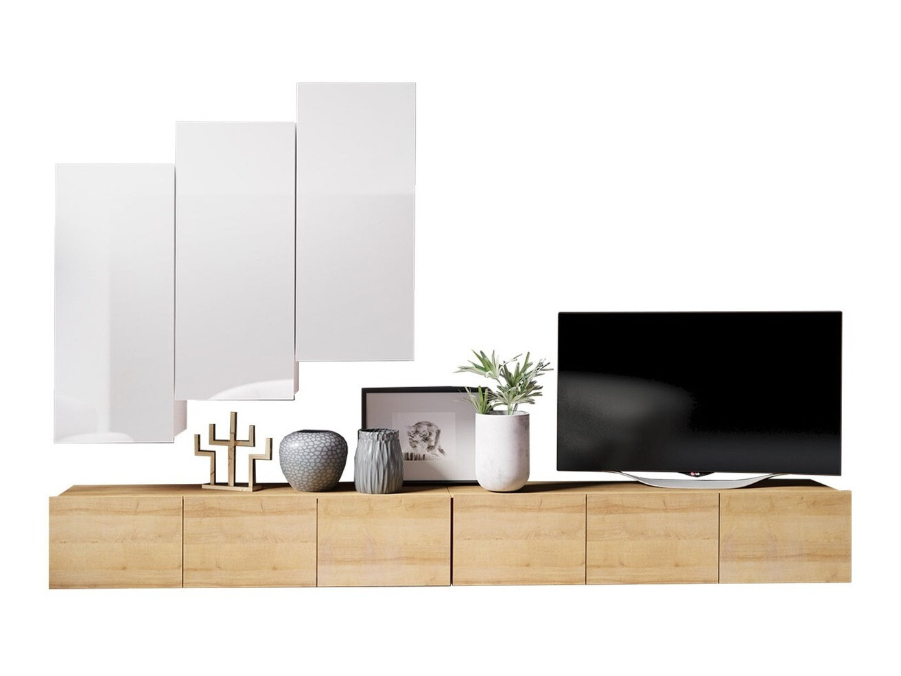 Stuemøbelsæt Tivdalu 131 (Gylden eg + Hvid)