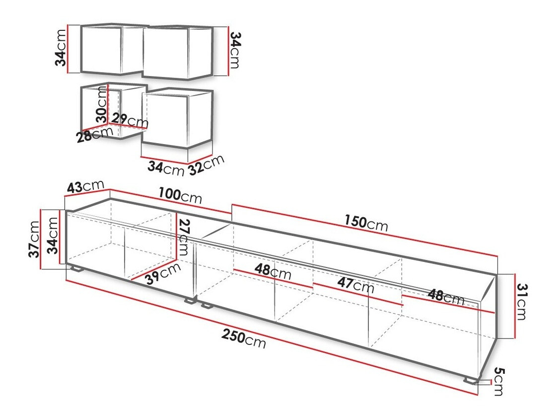 Stuemøbelsæt Tivdalu 132 (Sort + Blank sort)