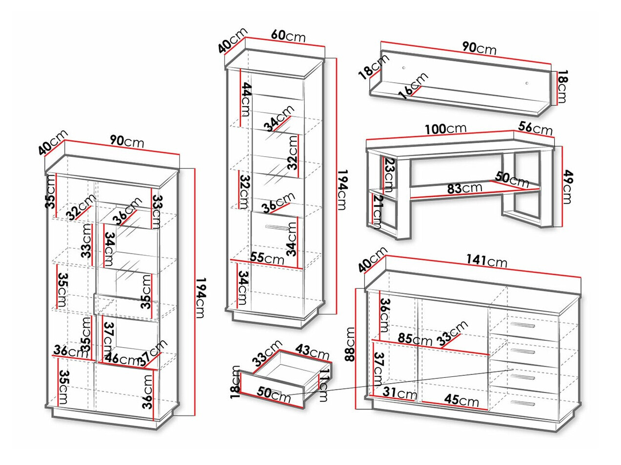 Stuemøbelsæt Tenodeu 117
