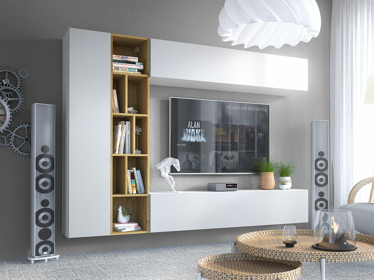 Stuemøbelsæt Comfivo 260 (Hvid + Artisan eg)