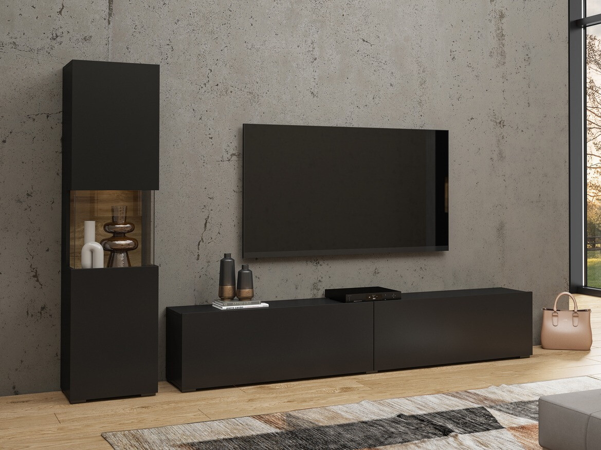 Stuemøbelsæt Revmiru 105 (Sort + Wotan eg)