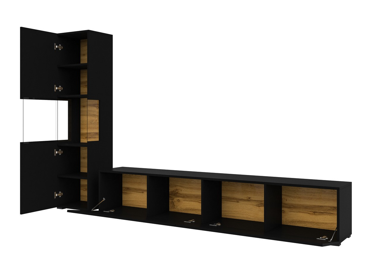 Stuemøbelsæt Revmiru 105 (Sort + Wotan eg)