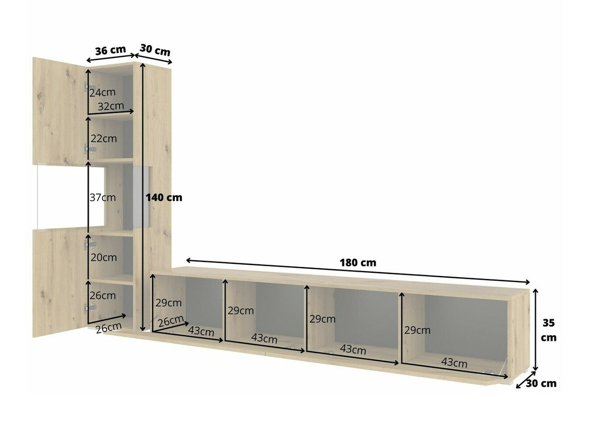 Stuemøbelsæt Revmiru 105 (Sort + Wotan eg)