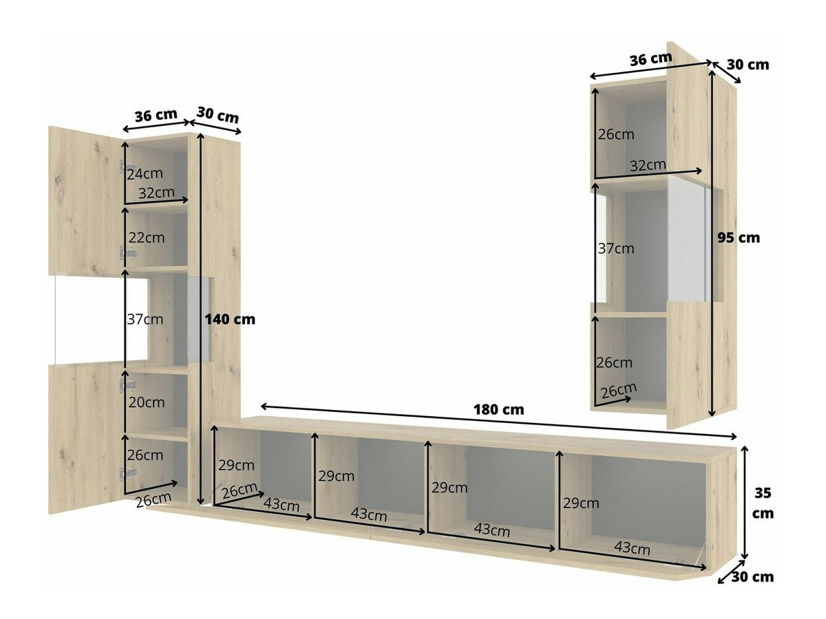 Stuemøbelsæt Revmiru 106 (Hvid + Wotan eg)