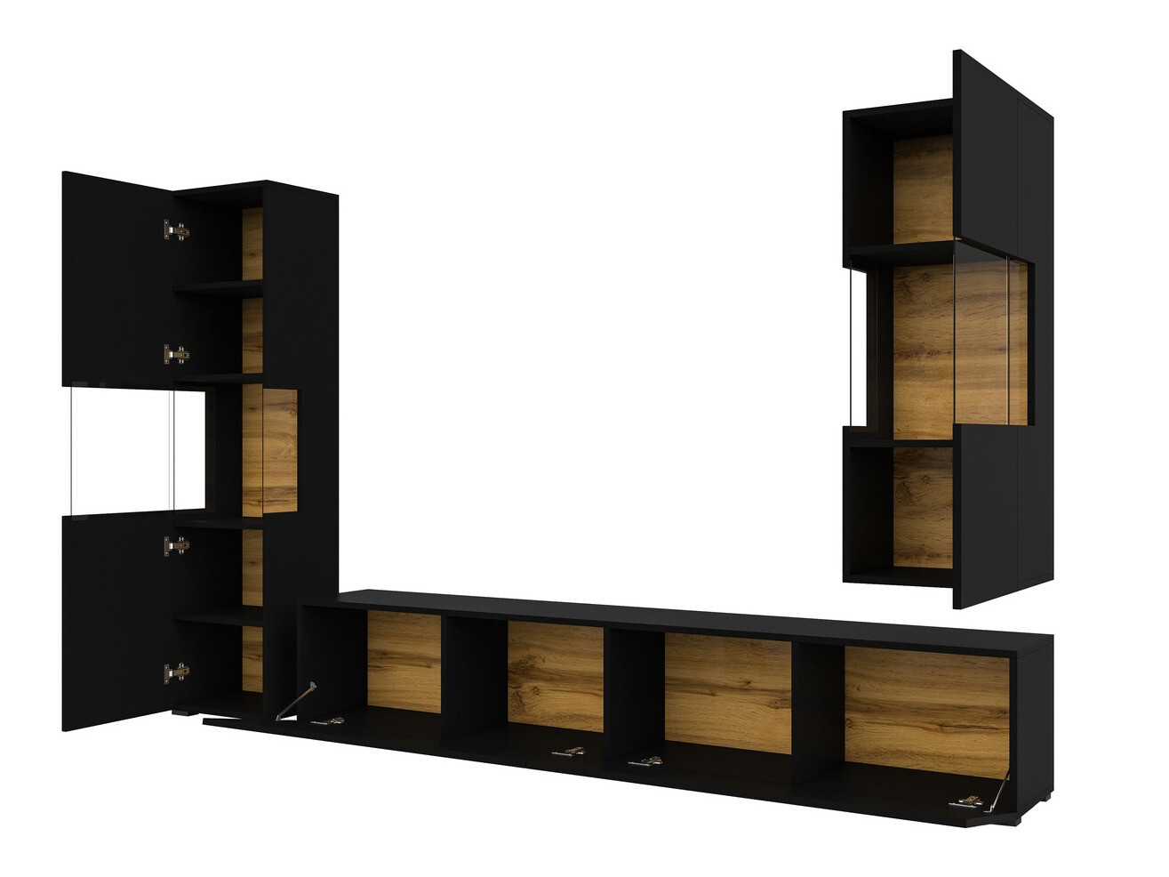 Stuemøbelsæt Revmiru 106 (Sort + Wotan eg)