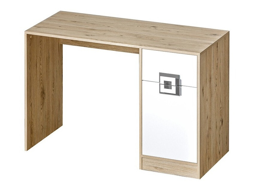 Skrivebord Balvire 110 (Lys eg + Hvid + Grå)