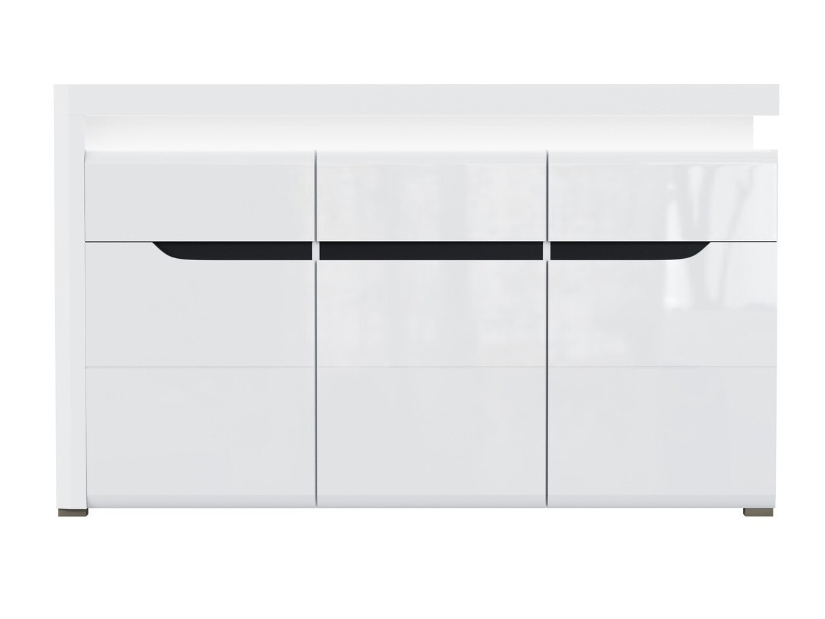 Kommode Revelmi 103 (Glansfuld hvid + Hvid)