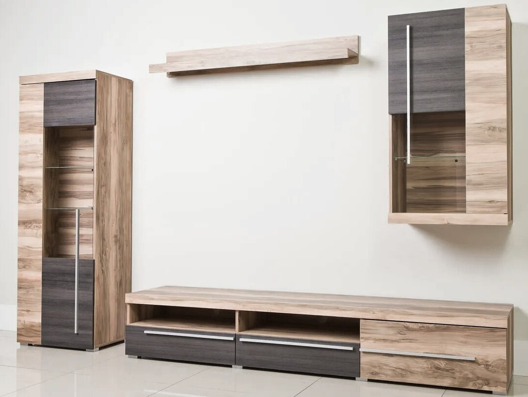 Stuemøbelsæt Sorciro 105 (Nød + Mørk eg)