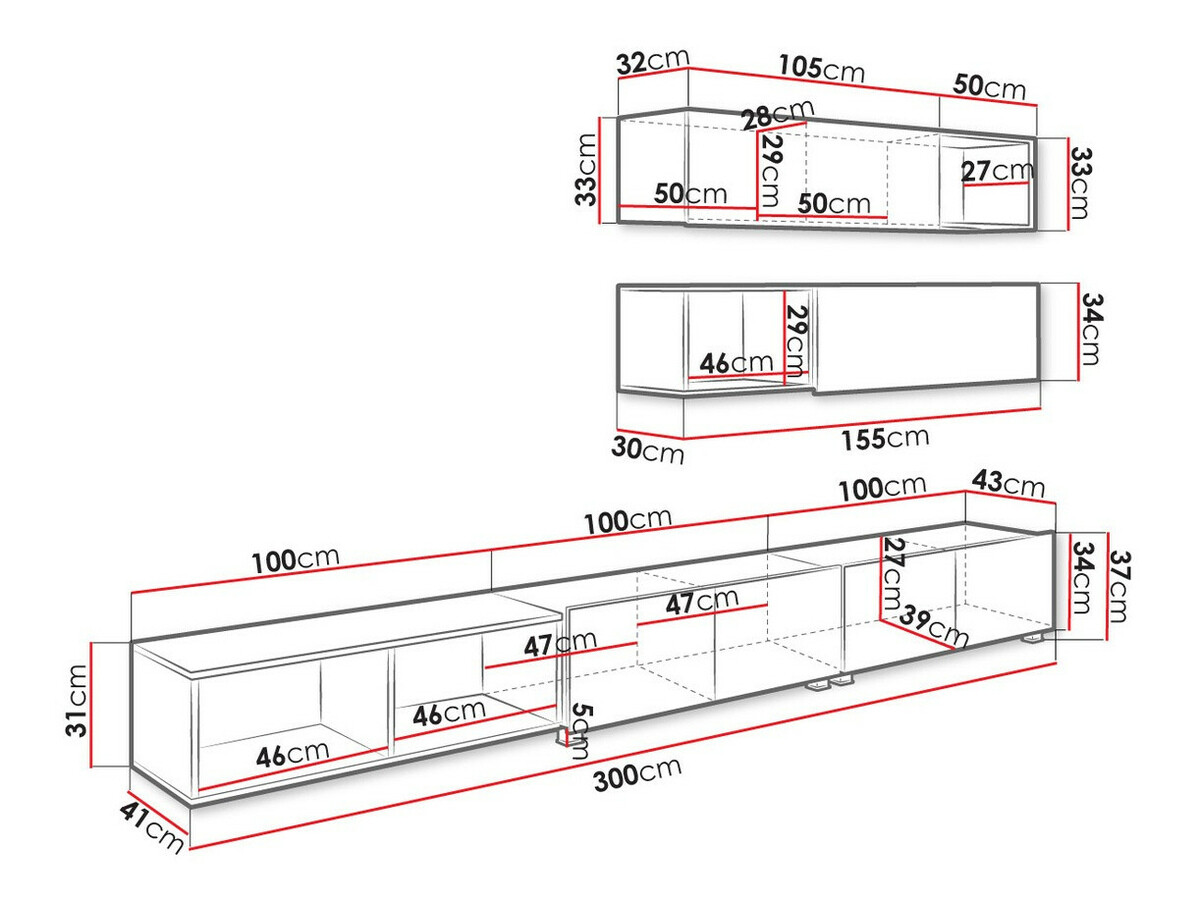 Stuemøbelsæt Remus XXV (Sort + Blank sort + Artisan eg)