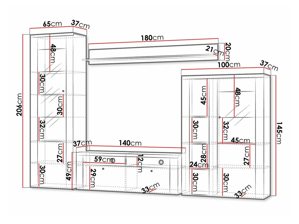 Stuemøbelsæt Salelbo 100 (Sibu-lærk + Trøffel egetræ)