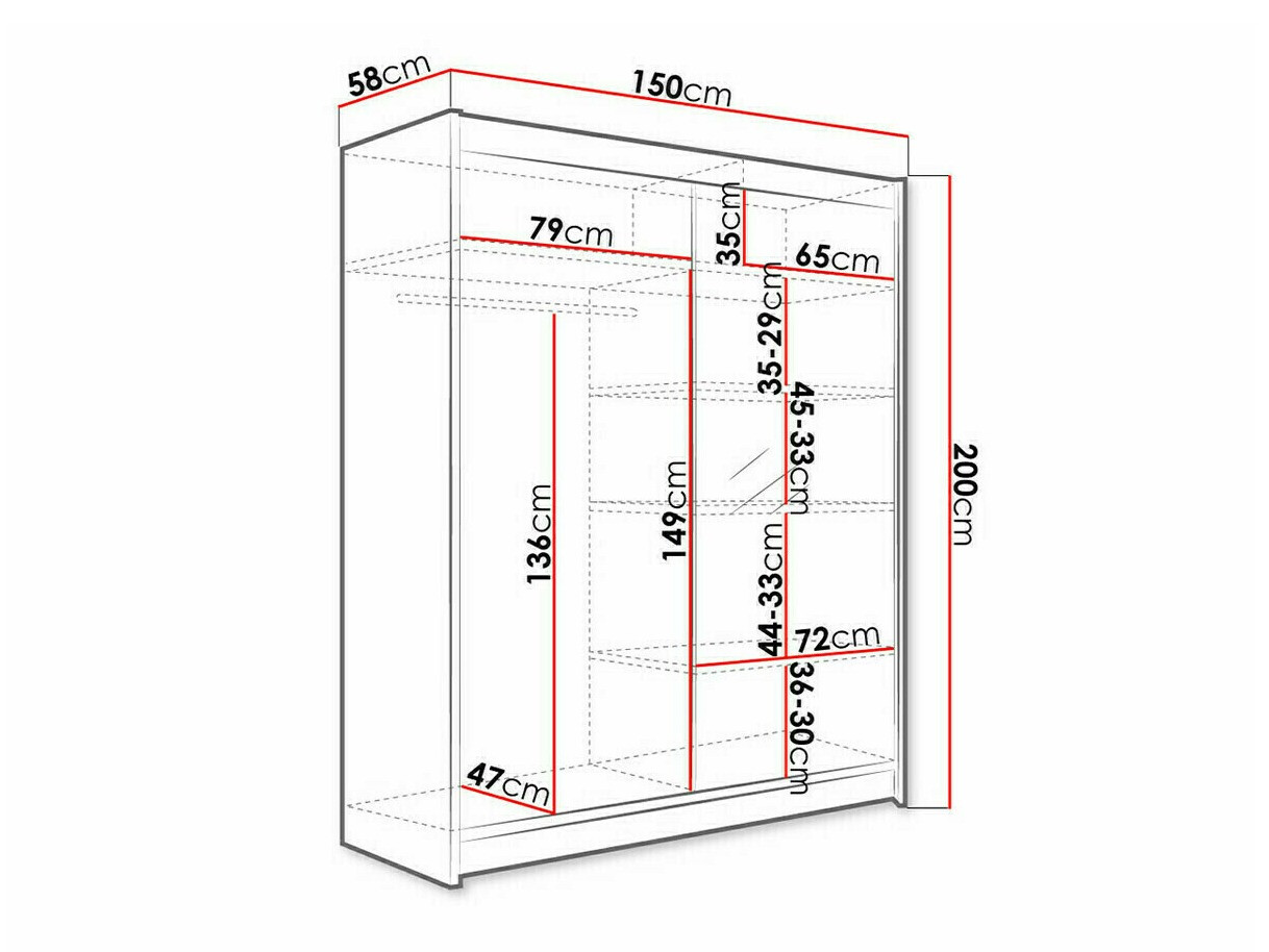 Garderobeskab Closico Vastor I (Sort + Artisan eg)