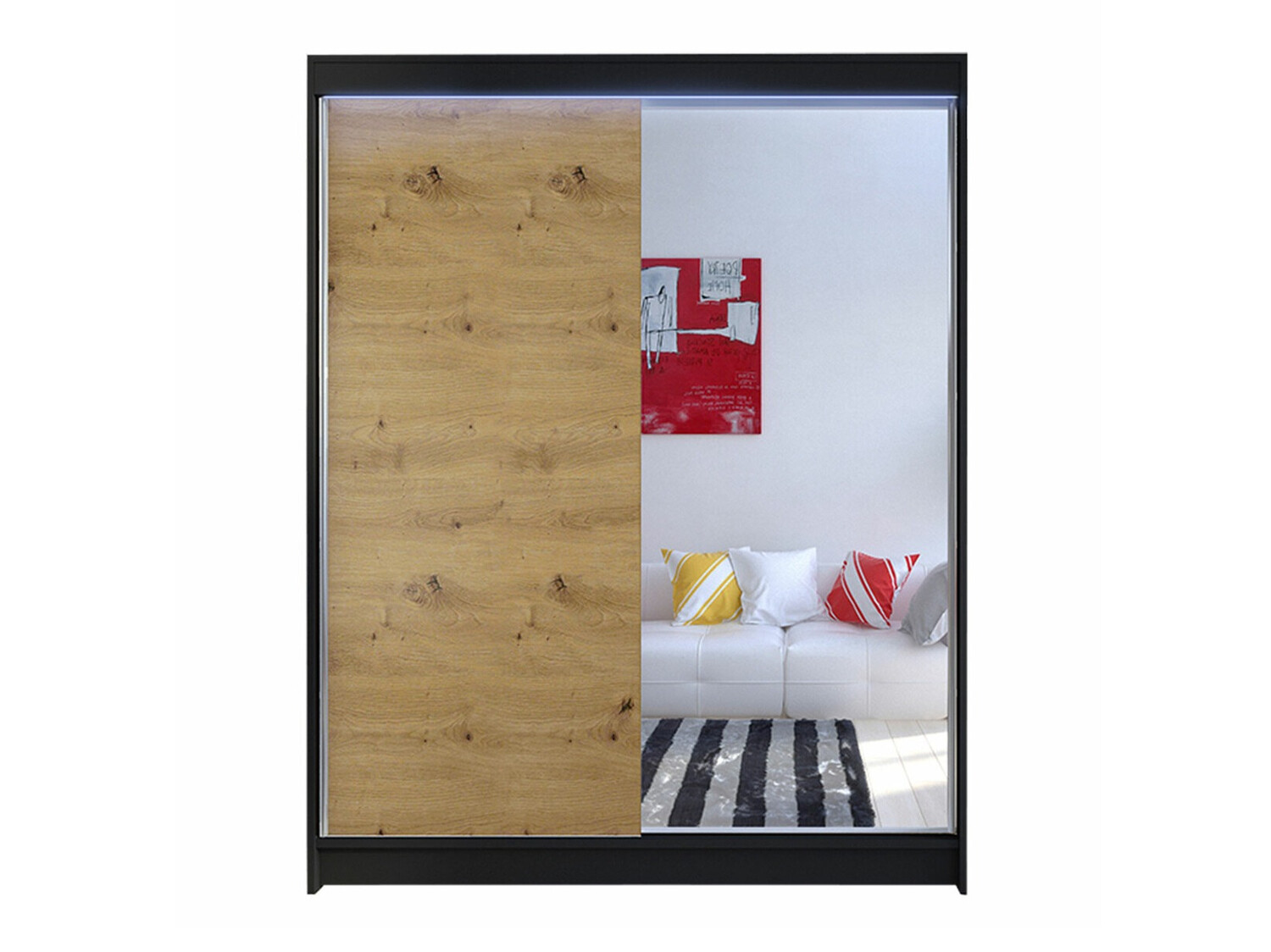 Garderobeskab Closico Vastor I (Sort + Artisan eg)