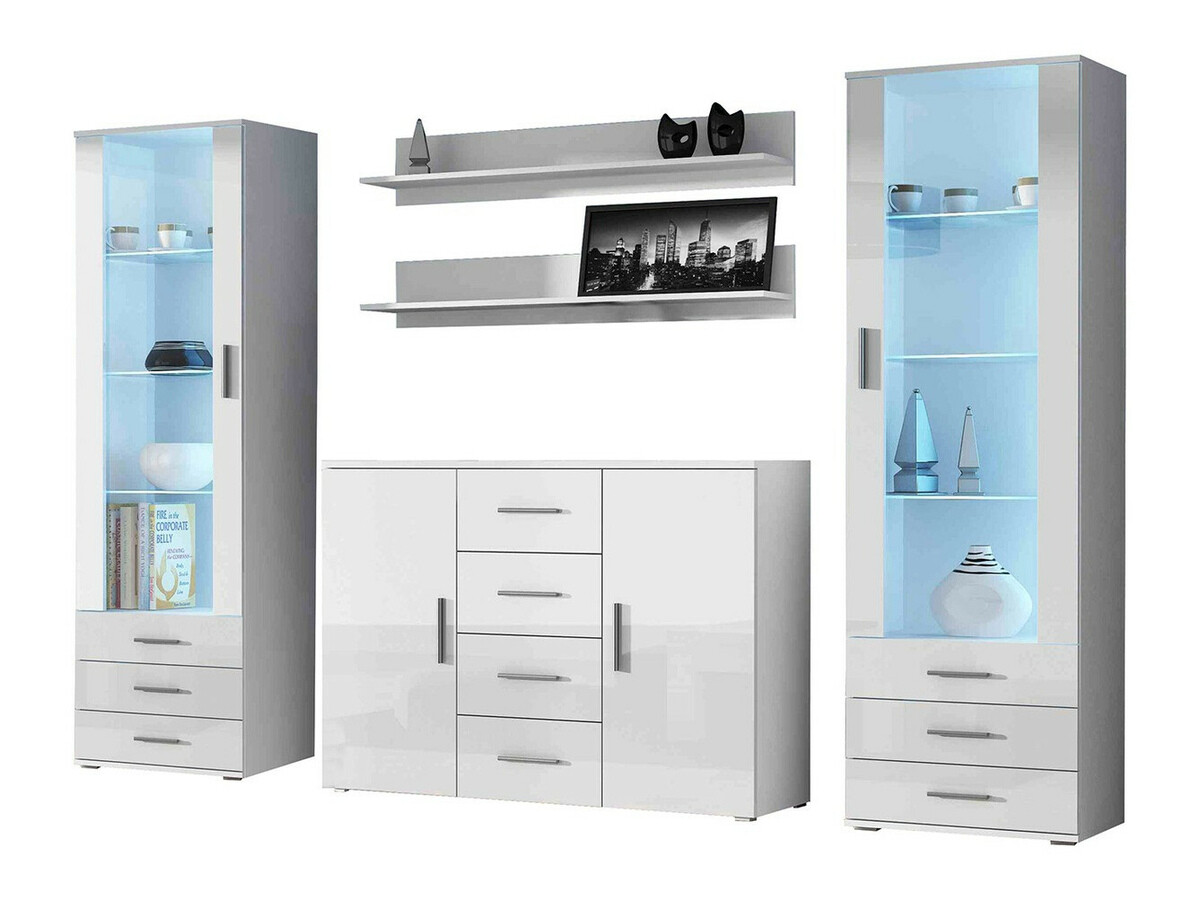 Stuemøbelsæt Tornola 112 (Hvid + Glansfuld hvid)