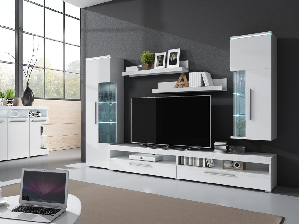 Reol Torvire 106 (Hvid + Glansfuld hvid)