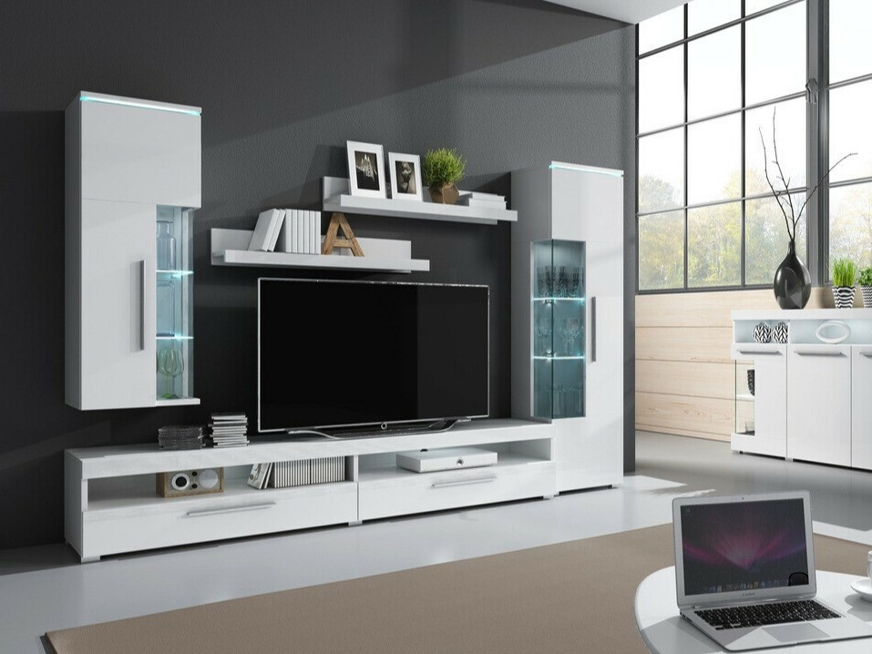 Reol Torvire 106 (Hvid + Glansfuld hvid)