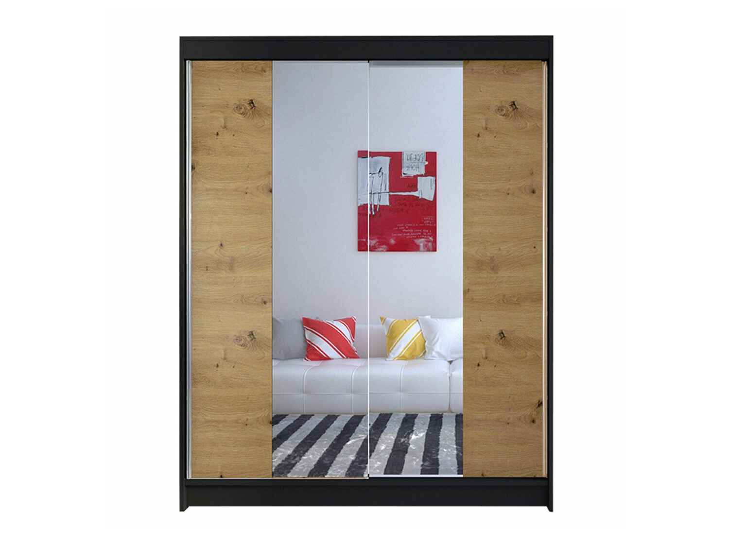 Garderobeskab Closico Vastor II (Sort + Artisan eg)