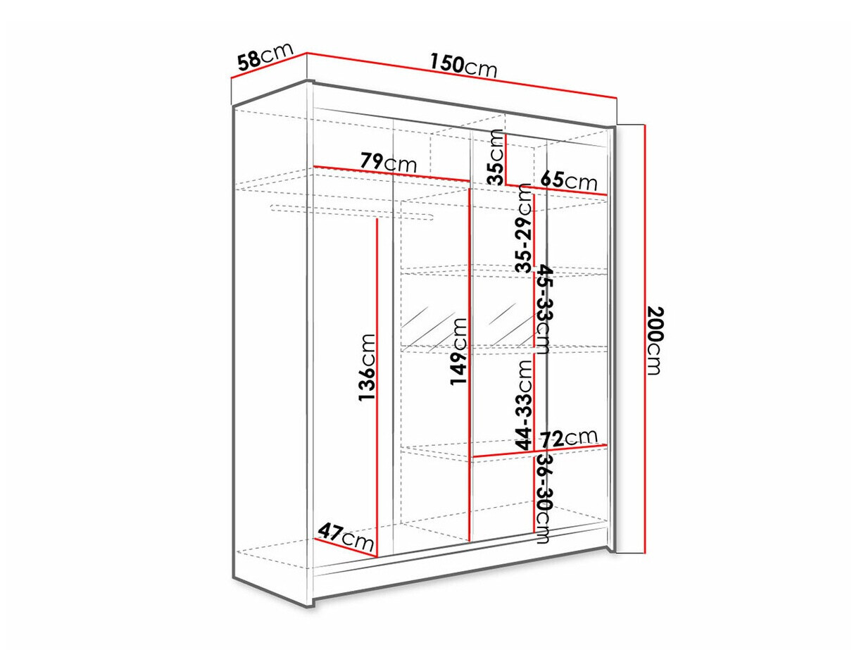 Garderobeskab Closico Vastor II (Sort + Artisan eg)