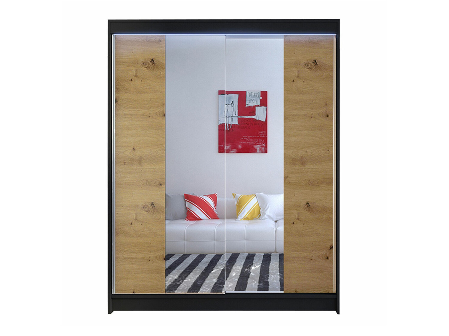 Garderobeskab Closico Vastor II (Sort + Artisan eg)