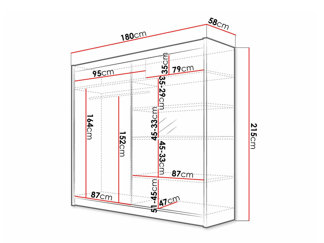 Garderobeskab Closico Cavaris I (Hvid + Artisan eg)