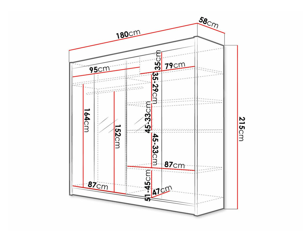Garderobeskab Closico Cavaris II (Sort + Artisan eg)