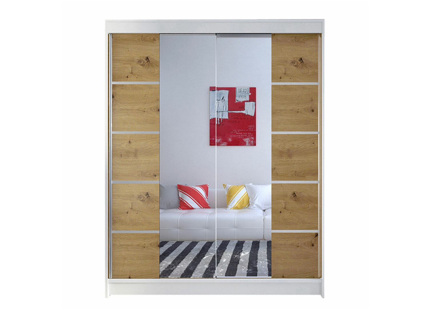 Garderobeskab Closico Vastor V (Hvid + Artisan eg)