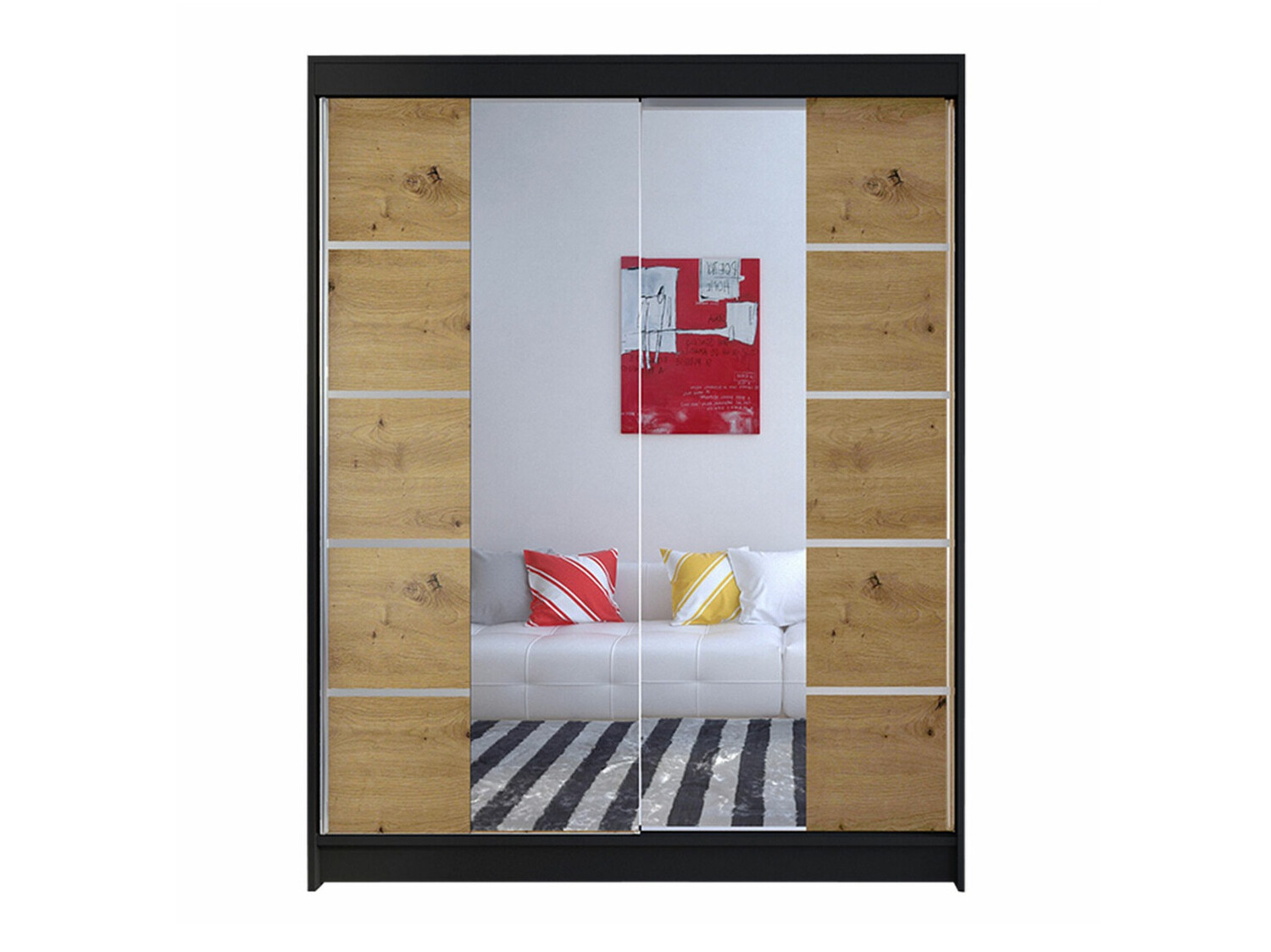 Garderobeskab Closico Vastor V (Sort + Artisan eg)