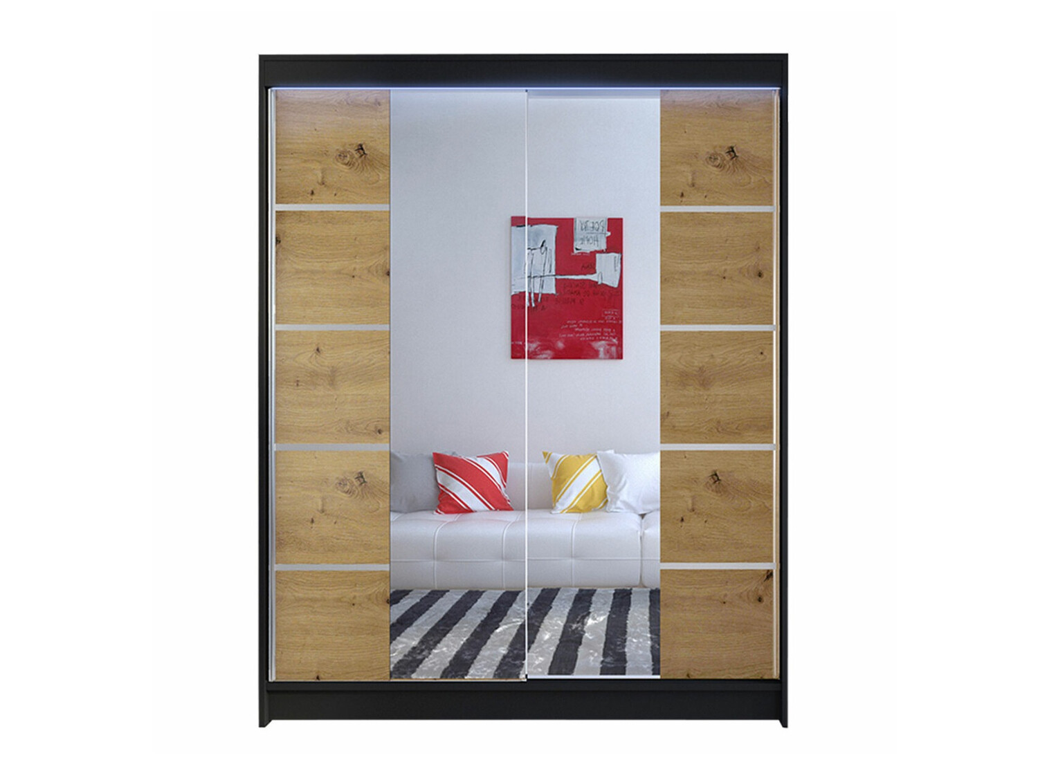 Garderobeskab Closico Vastor V (Sort + Artisan eg)