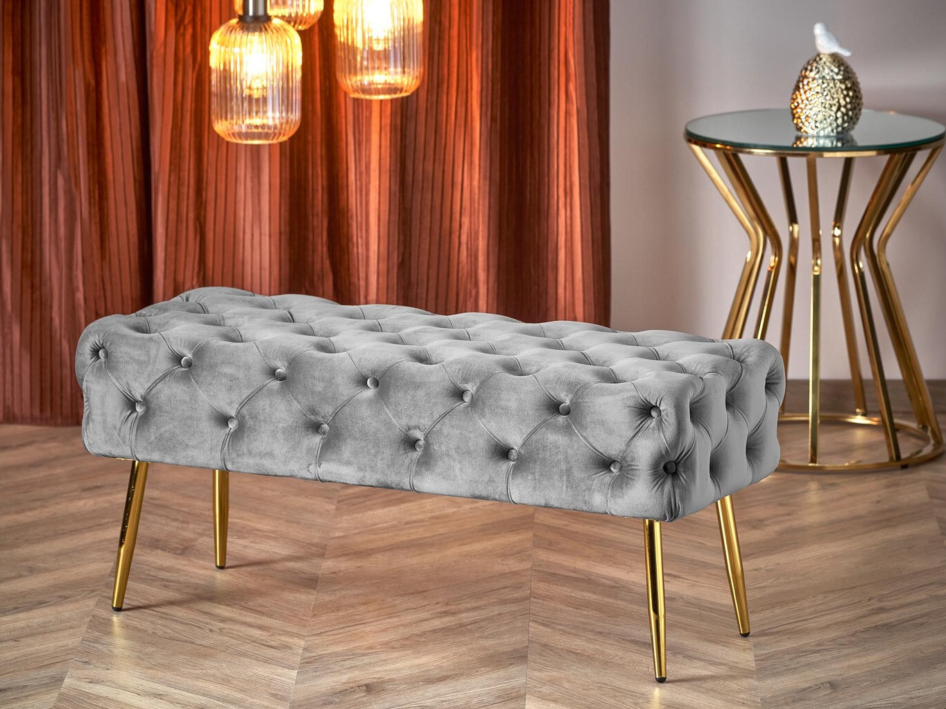 Polstret bænk Houston 1252 (Grå)