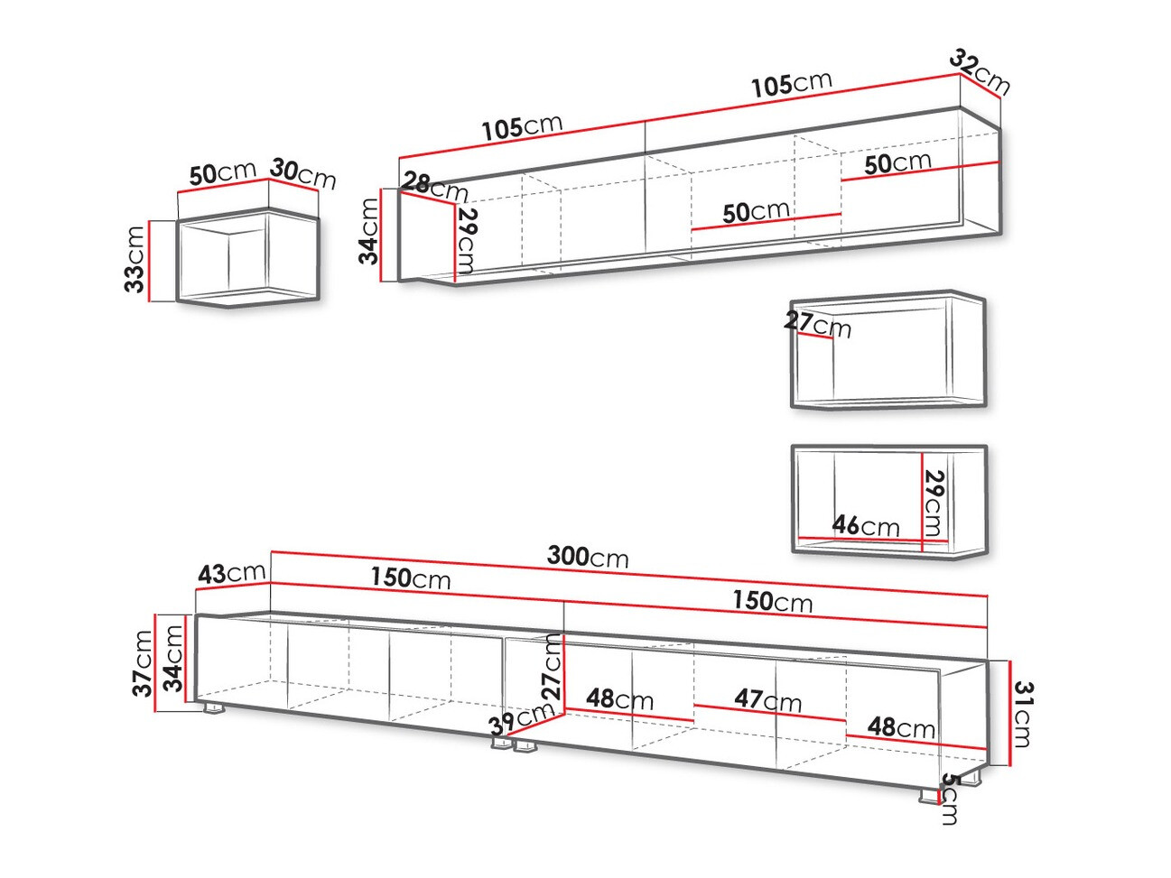 Stuemøbelsæt Tivdalu 151 (Hvid + Glansfuld hvid + Gylden eg)