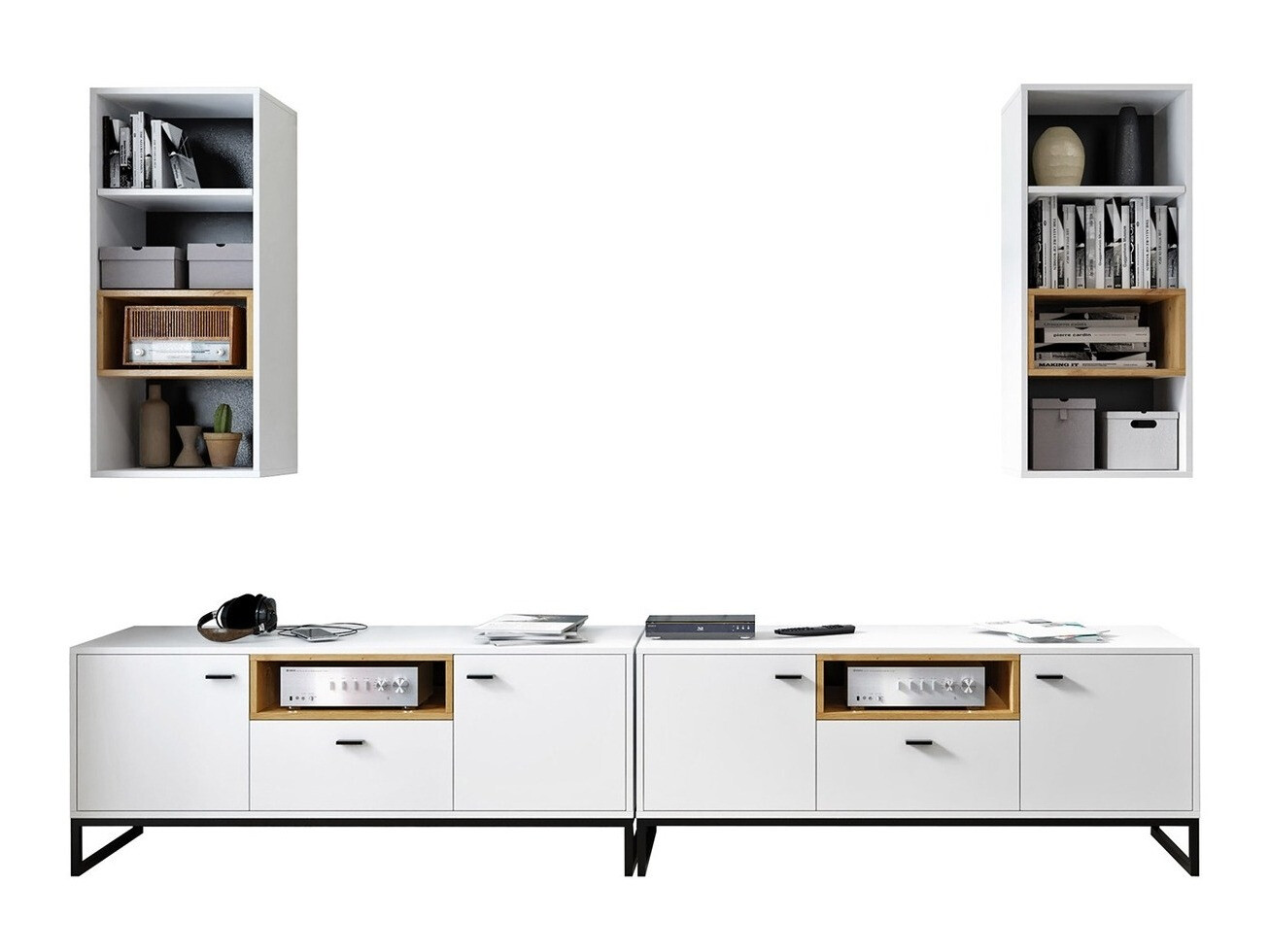 Stuemøblersæt Baltesi 115 (Hvid + Artisan eg)