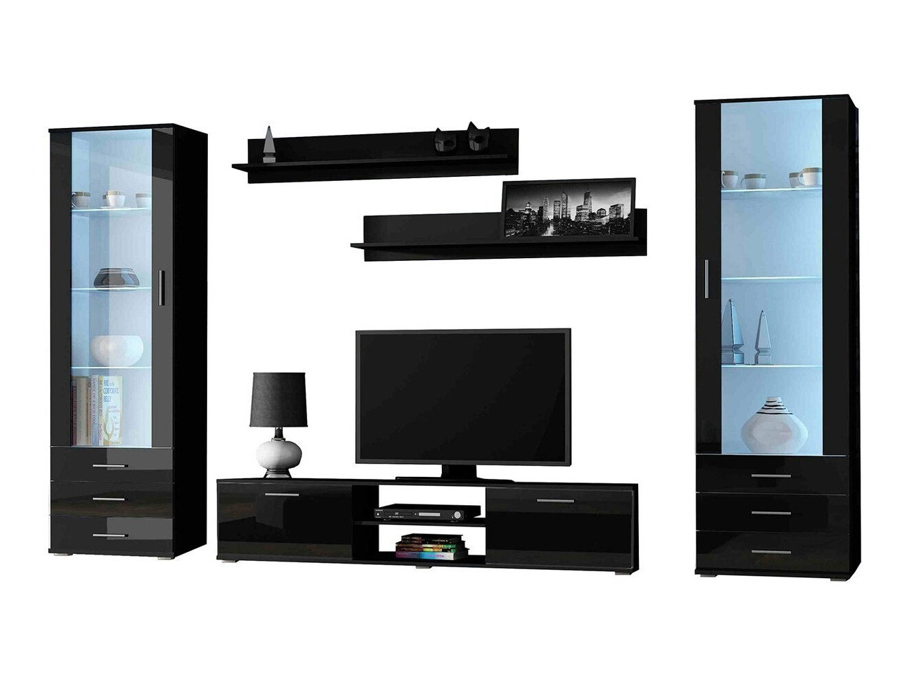 Stuemøbelsæt Tornola 109 (Sort + Blank sort)