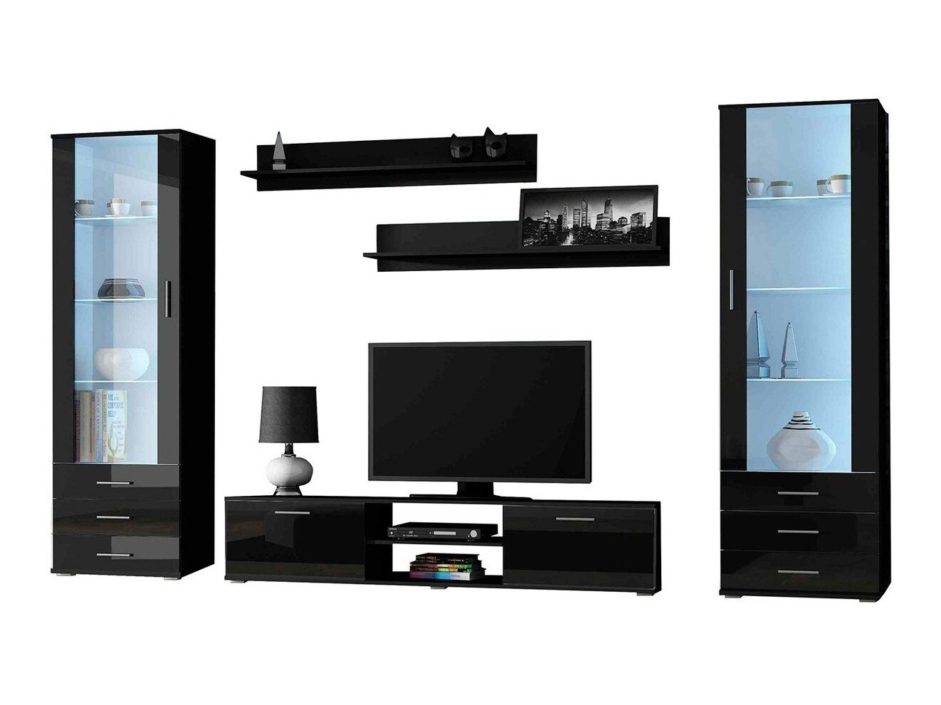 Stuemøbelsæt Tornola 109 (Sort + Blank sort)