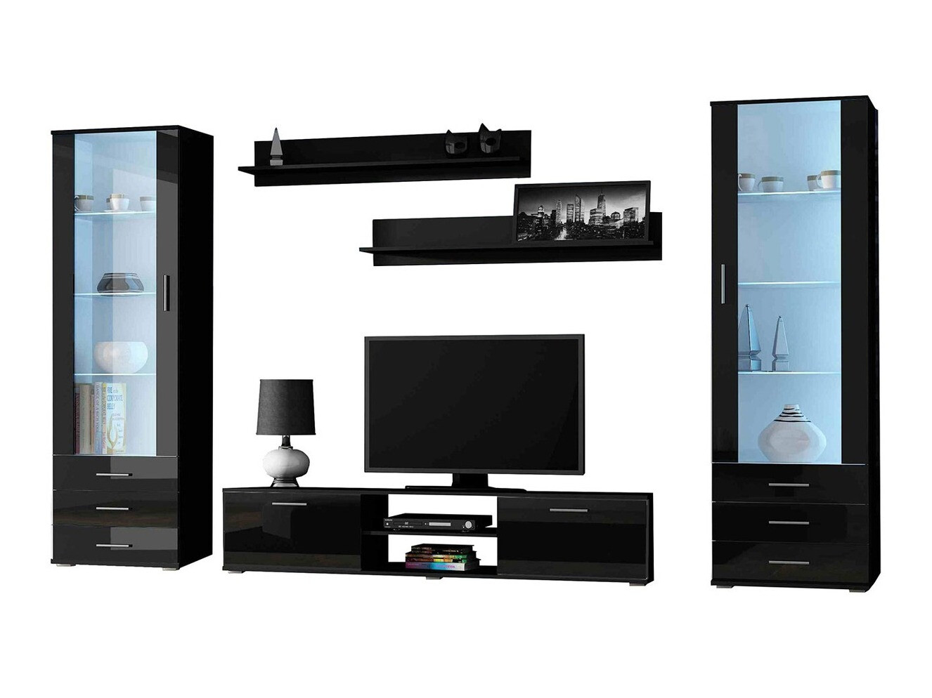 Stuemøbelsæt Tornola 109 (Sort + Blank sort)