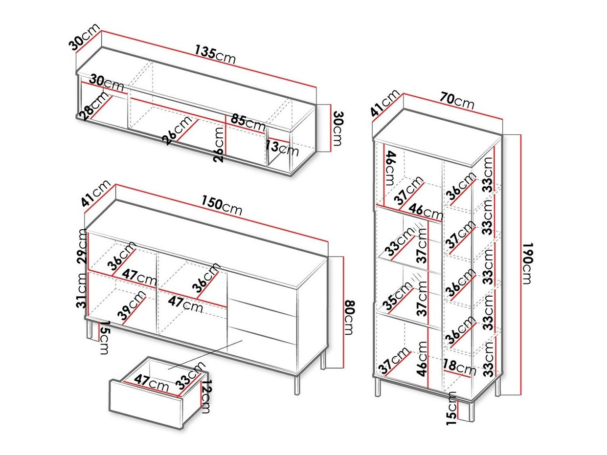 Stuemøbelsæt Lomsore 110 (Hvid)