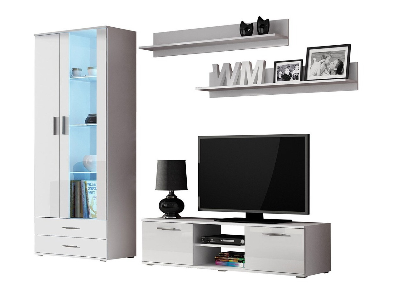 Stuemøbelsæt Tornola 117 (Hvid + Glansfuld hvid)