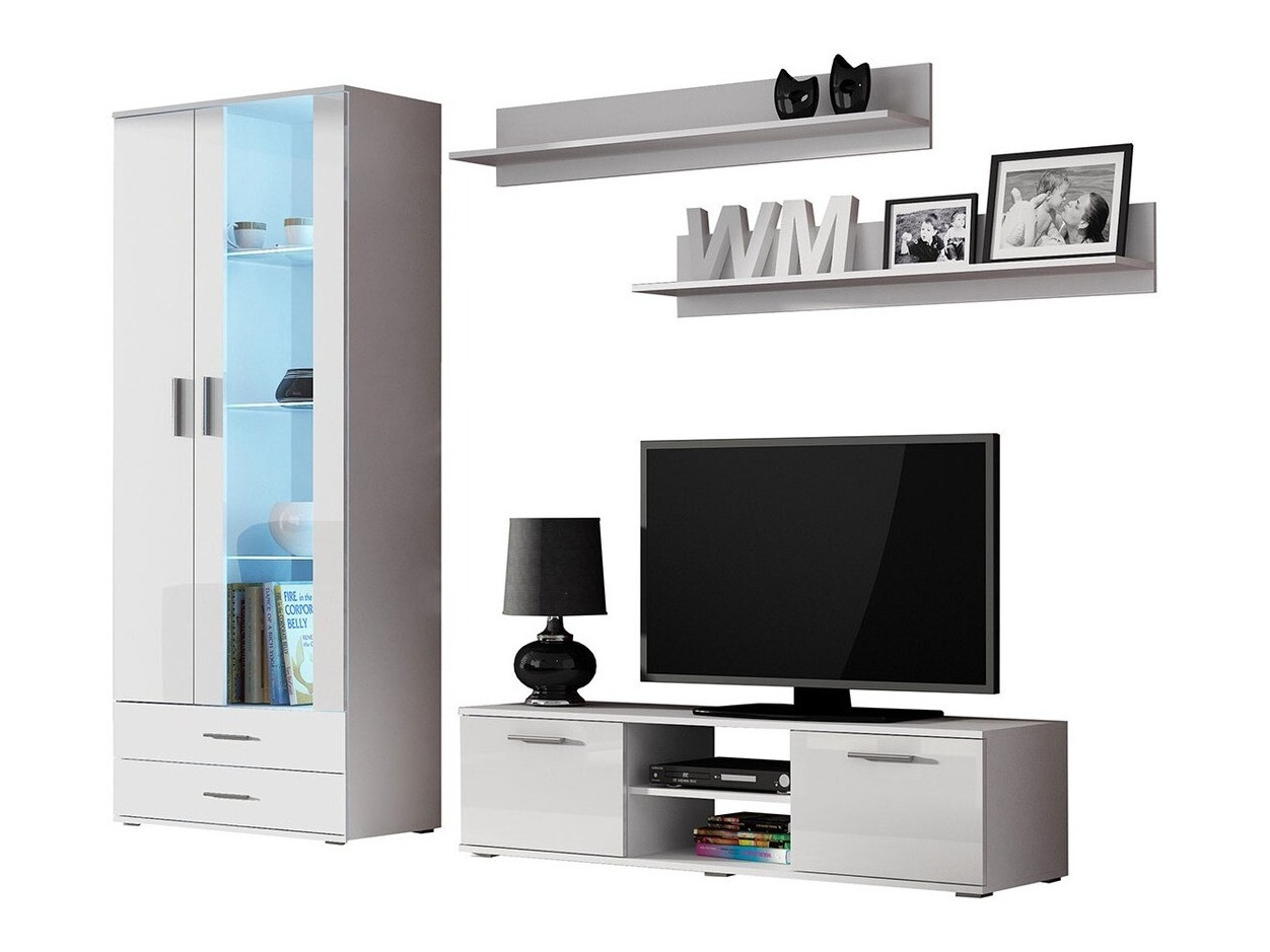 Stuemøblersæt Tornola 117 (Hvid + Glansfuld hvid)